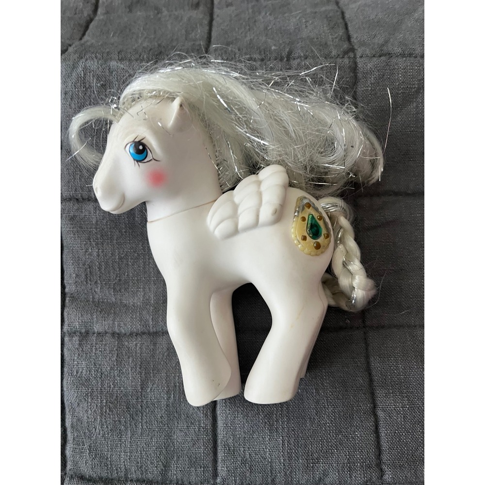 Vintage 1987 My Little Pony G1 Princess Tiffany White Pegasus Jewel Cutie Mark